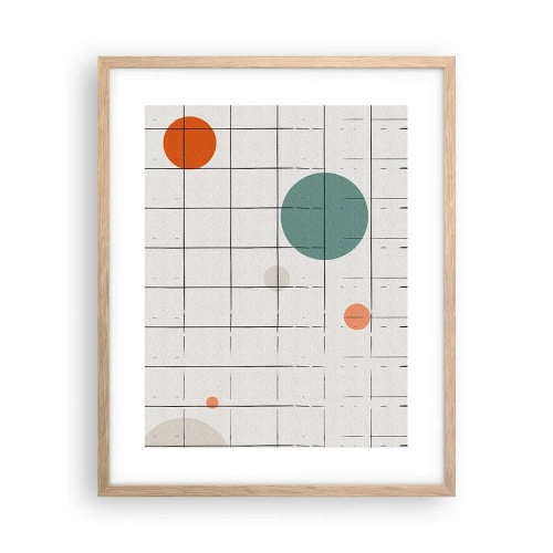 Plakat i ramme af lyst egetræ - Fanget i en fælde. Os eller dem? - 40x50 cm