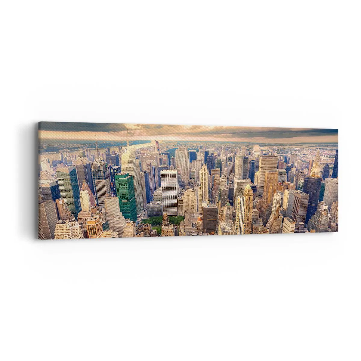 Lærredstryk - Billede på lærred - En forgyldt metropol - 90x30 cm