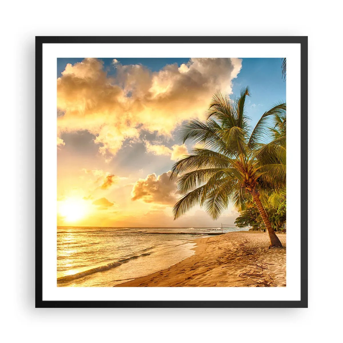 Plakat i sort ramme - Evig sommer, altid en ferie - 60x60 cm