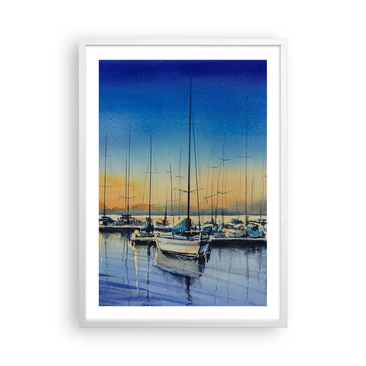 Plakat i hvid ramme - Slutningen på en god dag - 50x70 cm