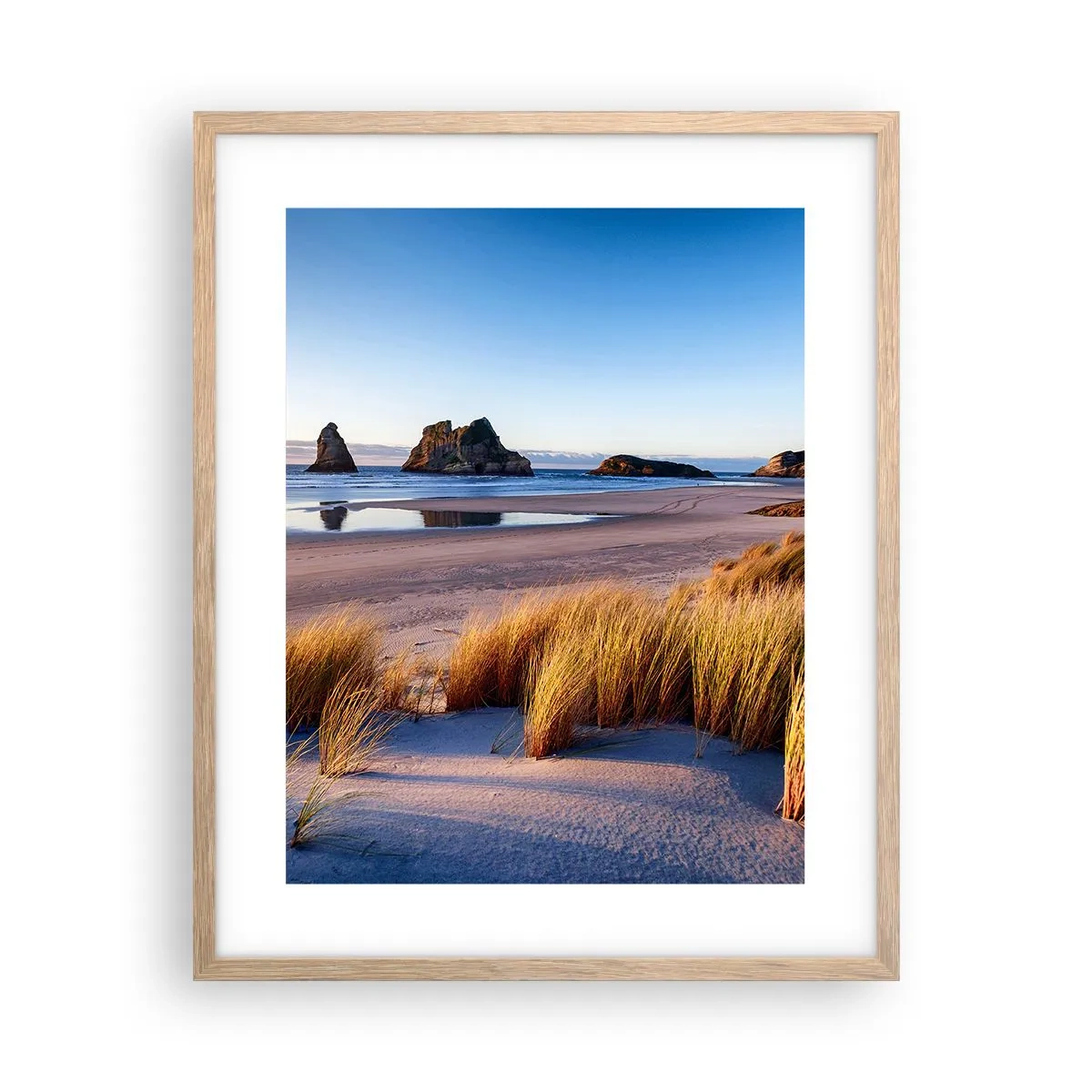 Plakat i ramme af lyst egetræ - For dem, der søger ro - 40x50 cm