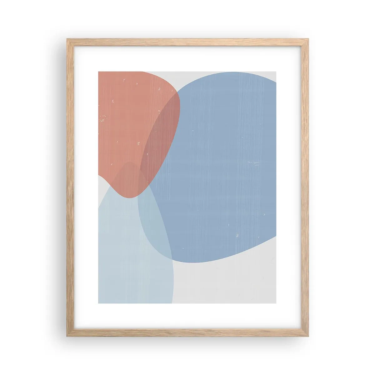 Plakat i ramme af lyst egetræ - Pastelfarvede relationer - 40x50 cm