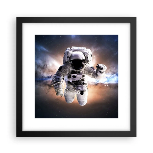 Plakat i sort ramme - Hilsner fra det ydre rum - 30x30 cm