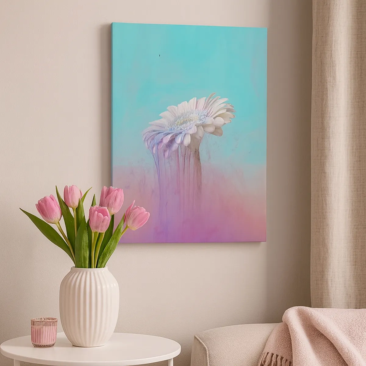 Lærredstryk - Billede på lærred - Blomster efter døden - 50x70 cm