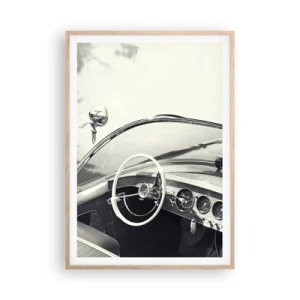 Plakat i ramme af lyst egetræ - Vejr for de rige - 70x100 cm