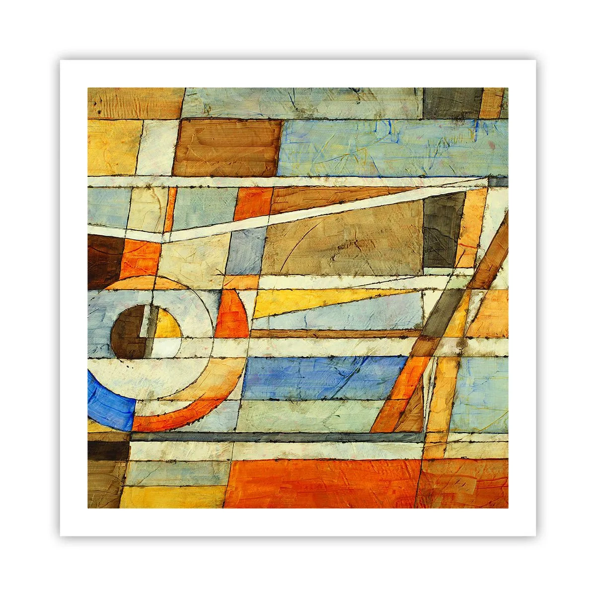 Plakat - Kubisme på en byggeplads - 60x60 cm