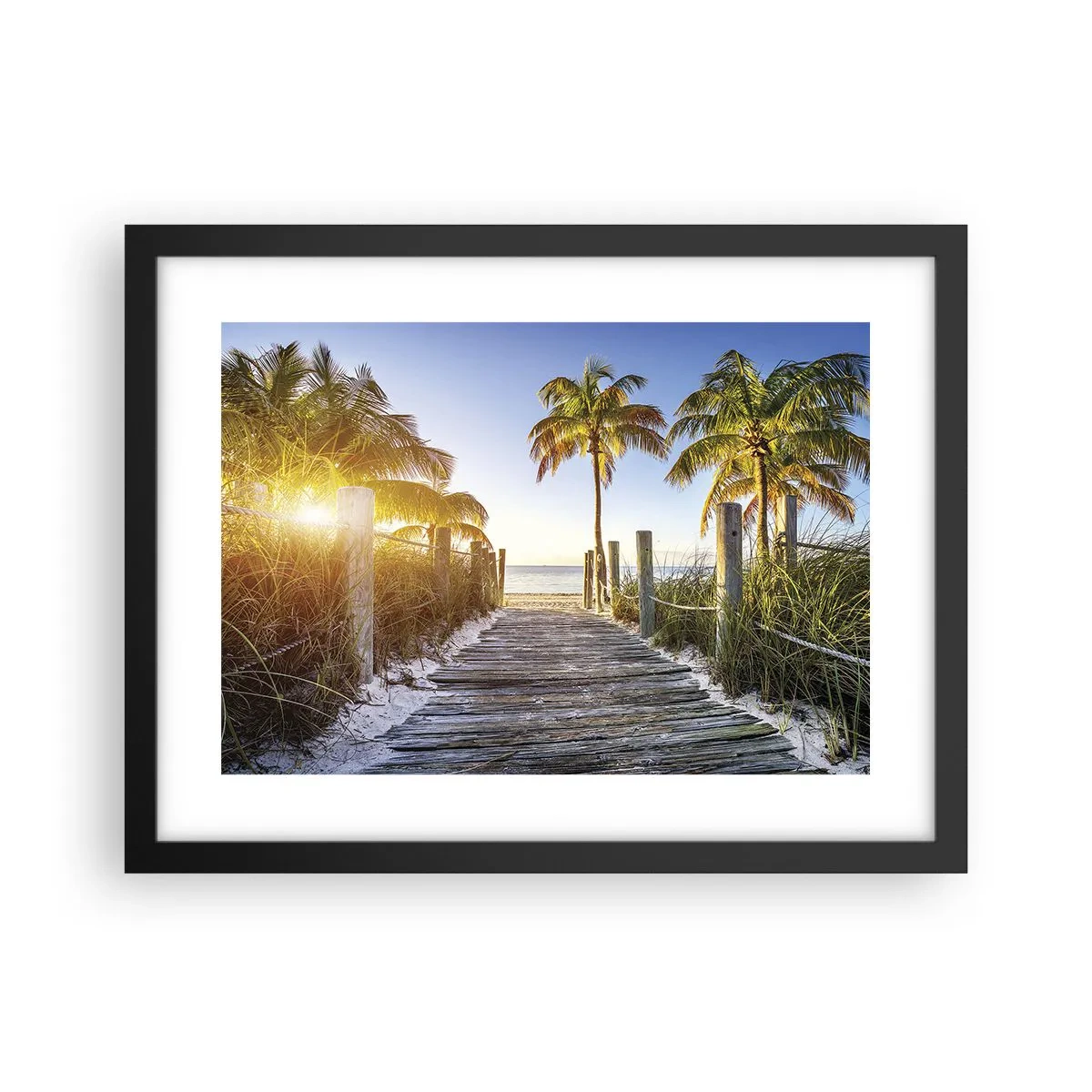 Plakat i sort ramme - Direkte til paradis - 40x30 cm