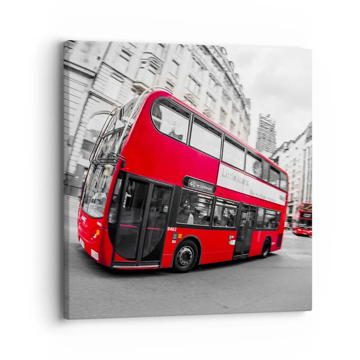 Lærredstryk - Billede på lærred - London traditionelt - by bus - 30x30 cm
