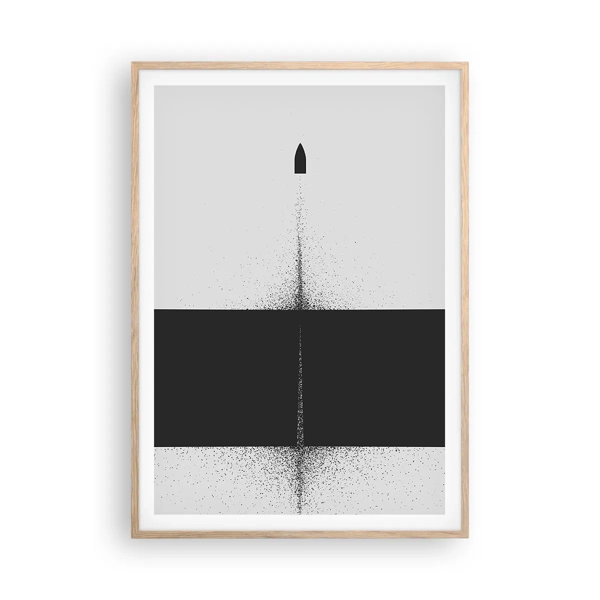 Plakat i ramme af lyst egetræ - Lige til sagen - 70x100 cm