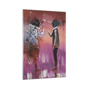 Billede på glas - Er det muligt at se ind i sig selv? - 80x120 cm