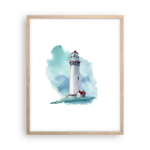 Plakat i ramme af lyst egetræ - Det blås blide søster - 40x50 cm