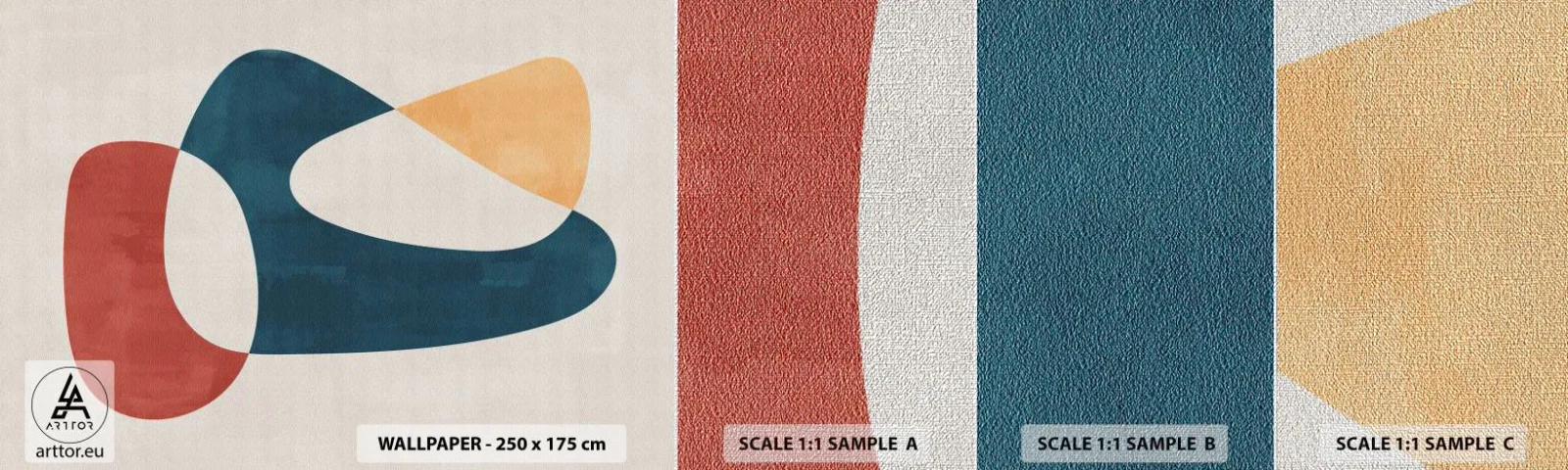 Prøve Fototapet Premium Canvas - Påvirkninger og metamorfoser - Stykke, Former, Minimalistisk - 100x30 cm