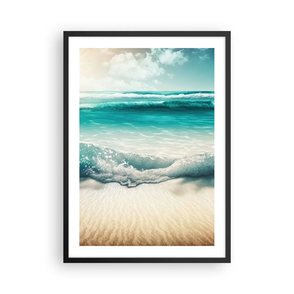 Plakat i sort ramme - Havets ro - 50x70 cm