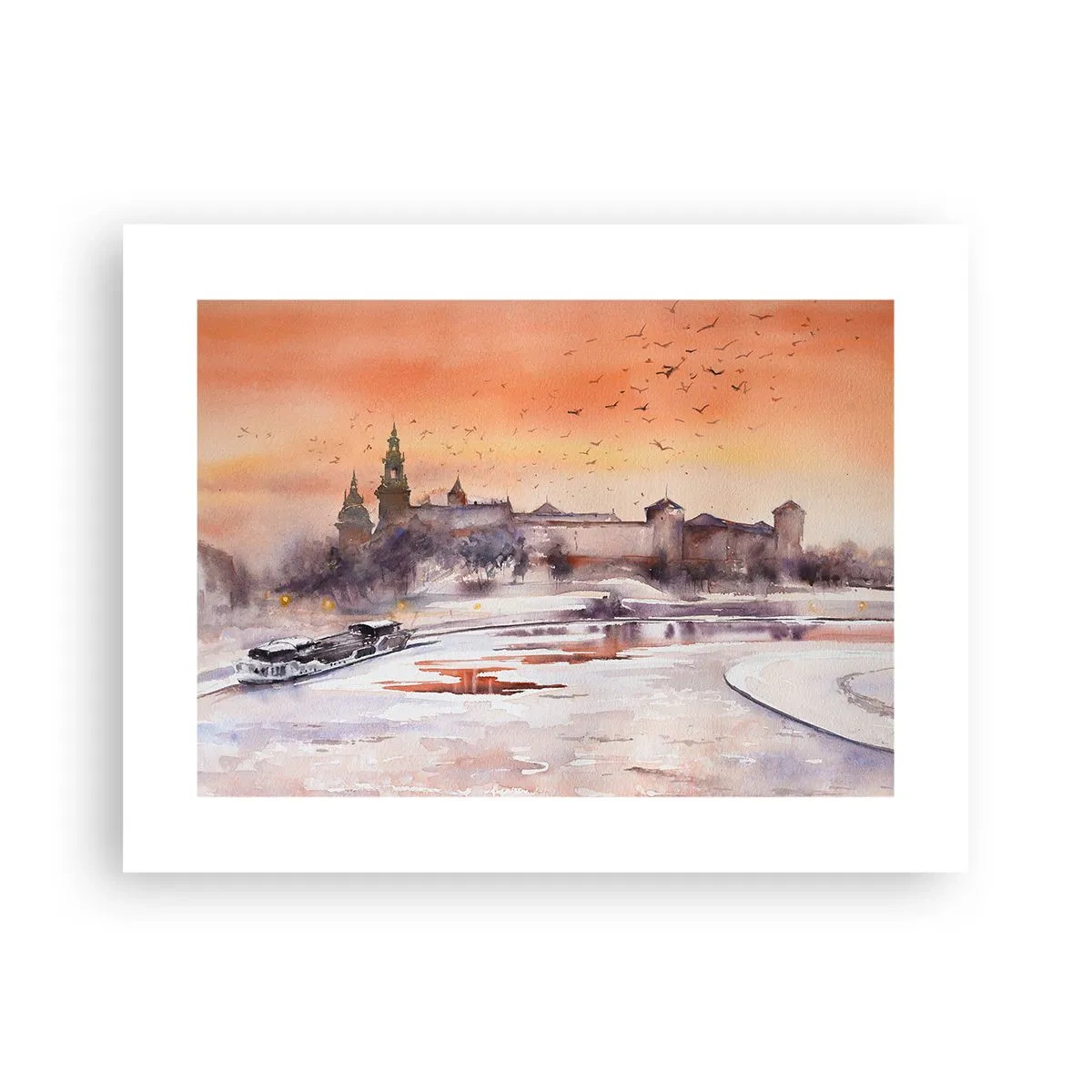 Plakat - Kongelig solnedgang - 40x30 cm