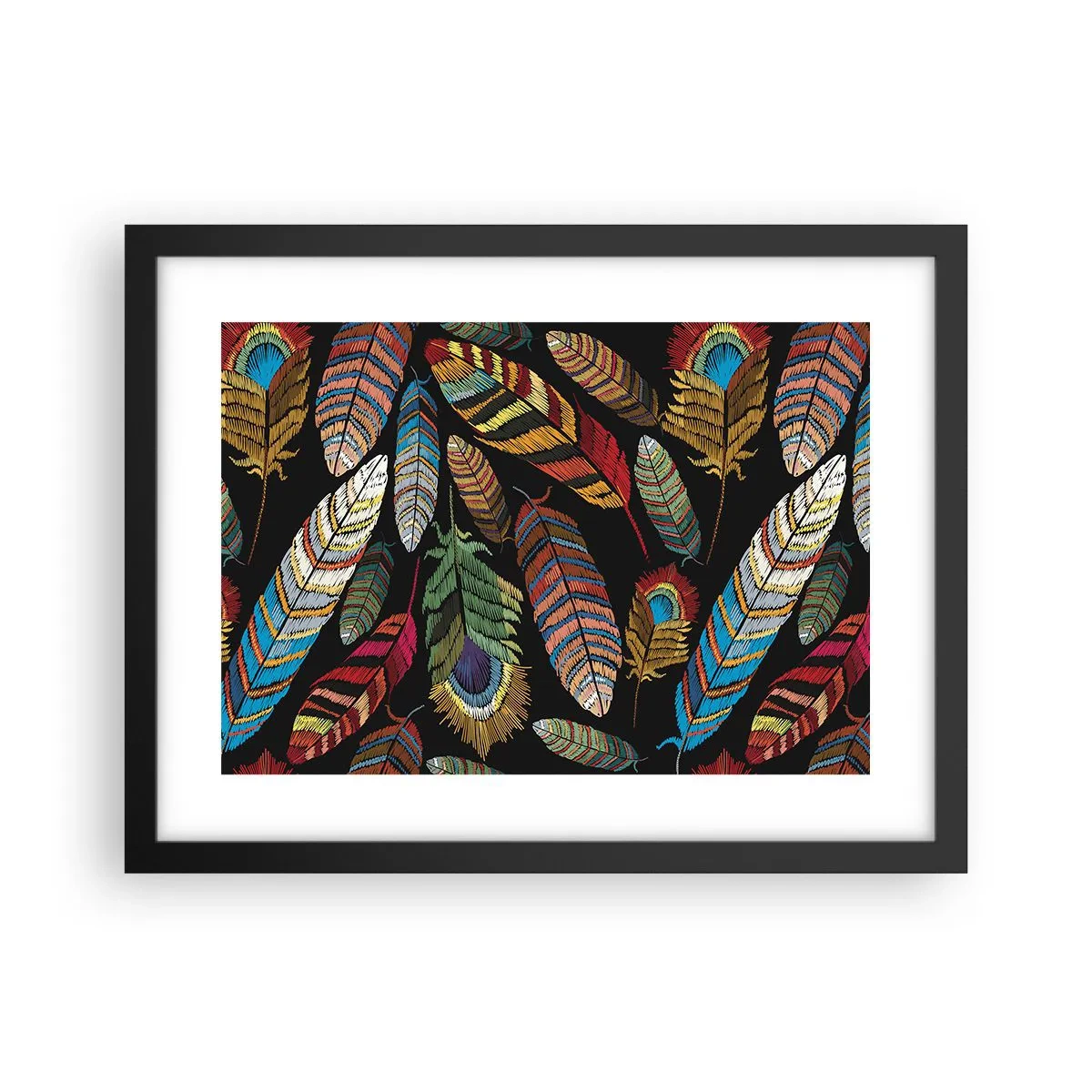 Plakat i sort ramme - Fuglekarneval - 40x30 cm