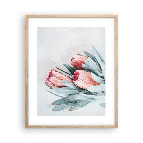 Plakat i ramme af lyst egetræ - Skammer sig over deres egen skønhed - 40x50 cm