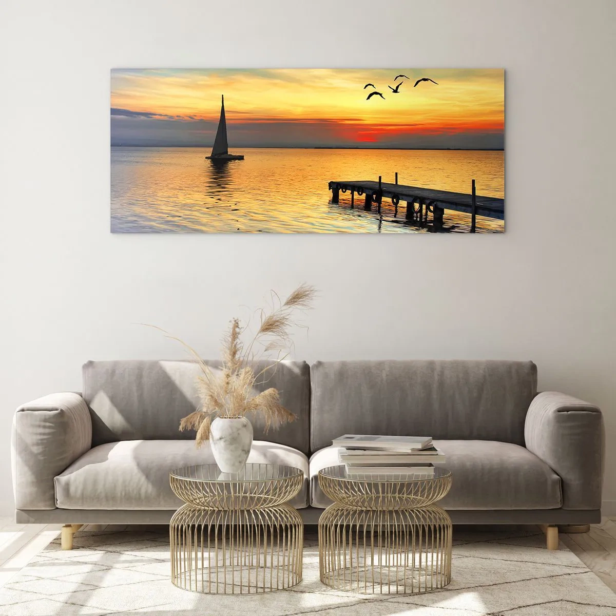 Billede på glas - Returnering om aftenen - 90x30 cm