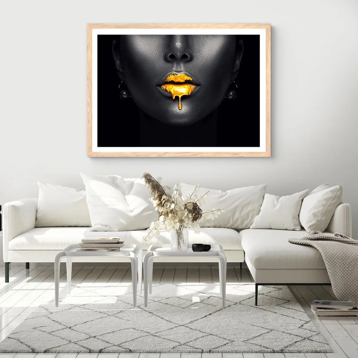 Plakat i ramme af lyst egetræ - Gyldenmund - 40x30 cm