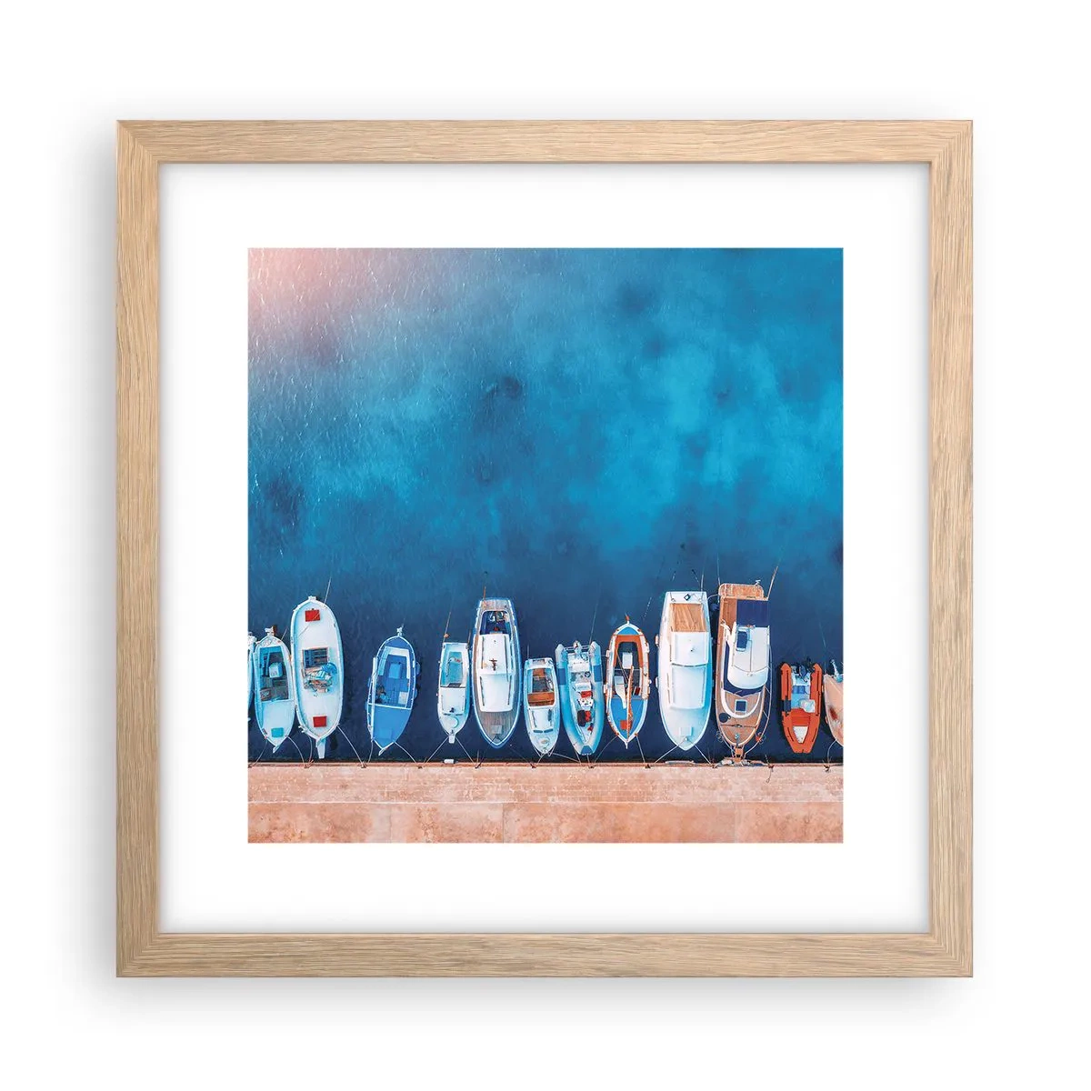 Plakat i ramme af lyst egetræ - I én række - 30x30 cm