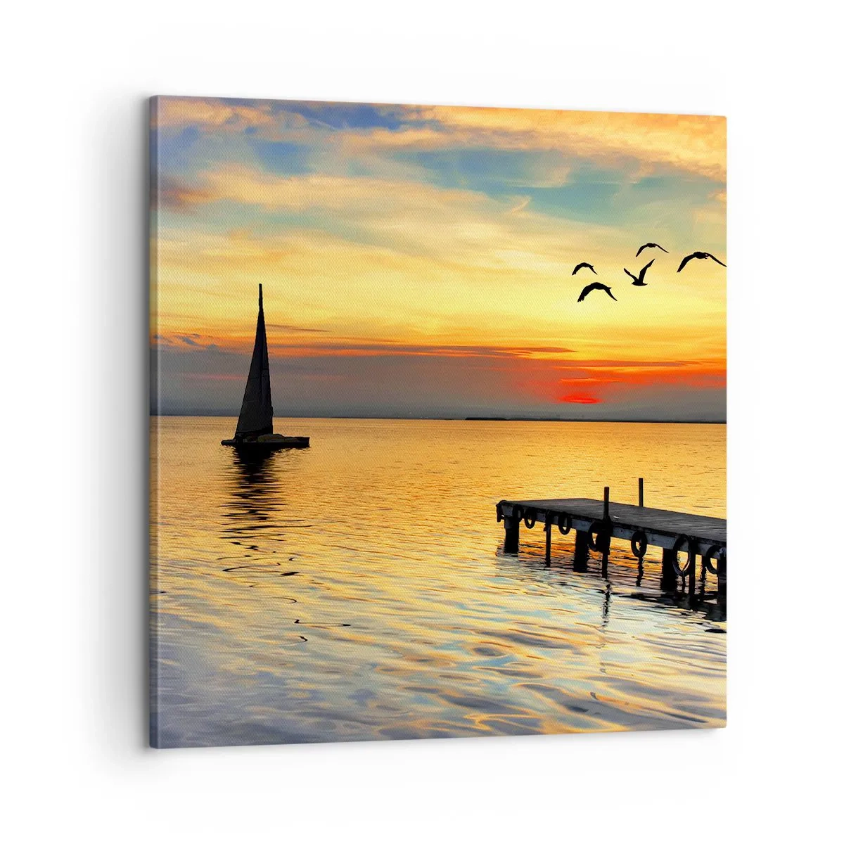 Lærredstryk - Billede på lærred - Returnering om aftenen - 60x60 cm
