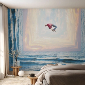 Fototapet Premium Sand - Til en anden dimension - Abstraktion, Mand, Natur - 250x175 cm