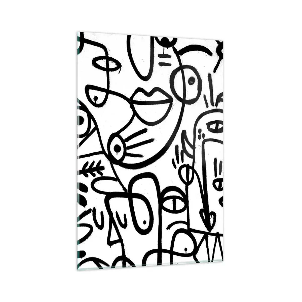 Billede på glas - Ansigter og luftspejlinger - 80x120 cm