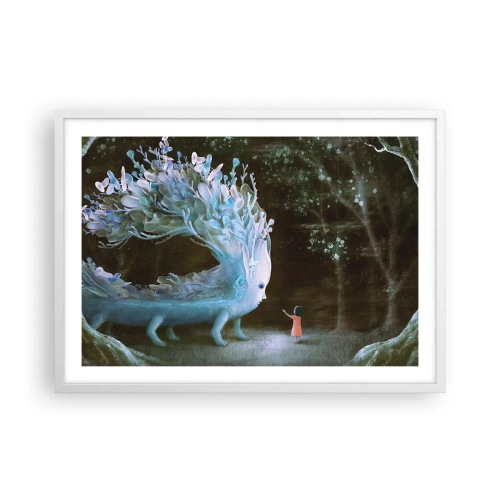 Plakat i hvid ramme - Et fantastisk møde - 70x50 cm