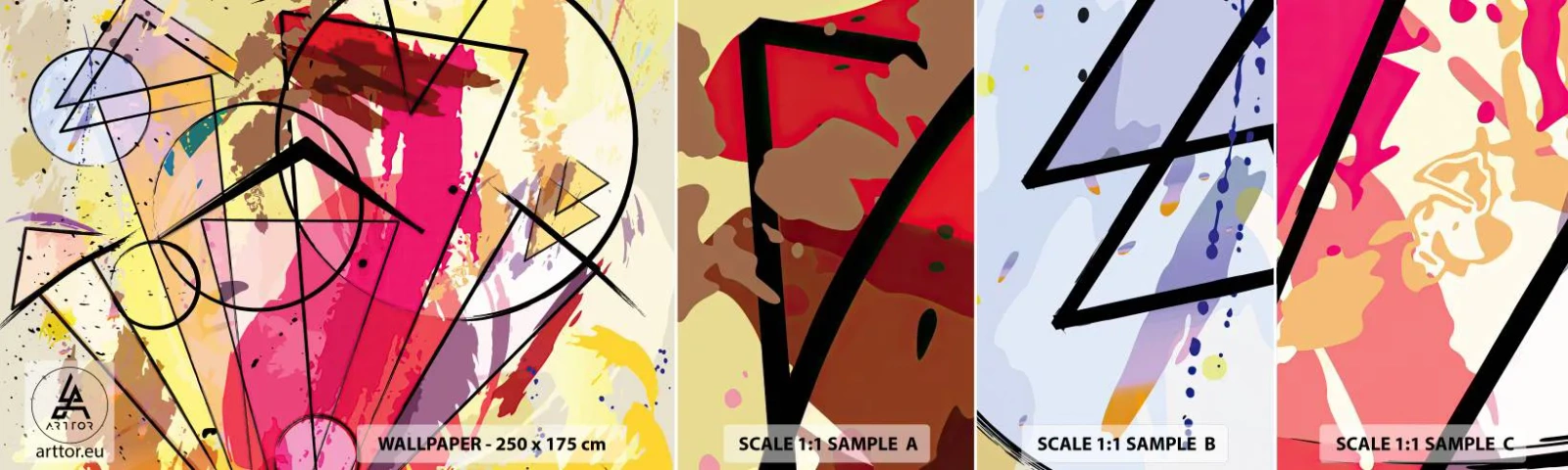 Prøve Fototapet Selvklæbende Deluxe Sticker - Eksplosion - Abstraktion, Stykke, Grafik - 100x30 cm