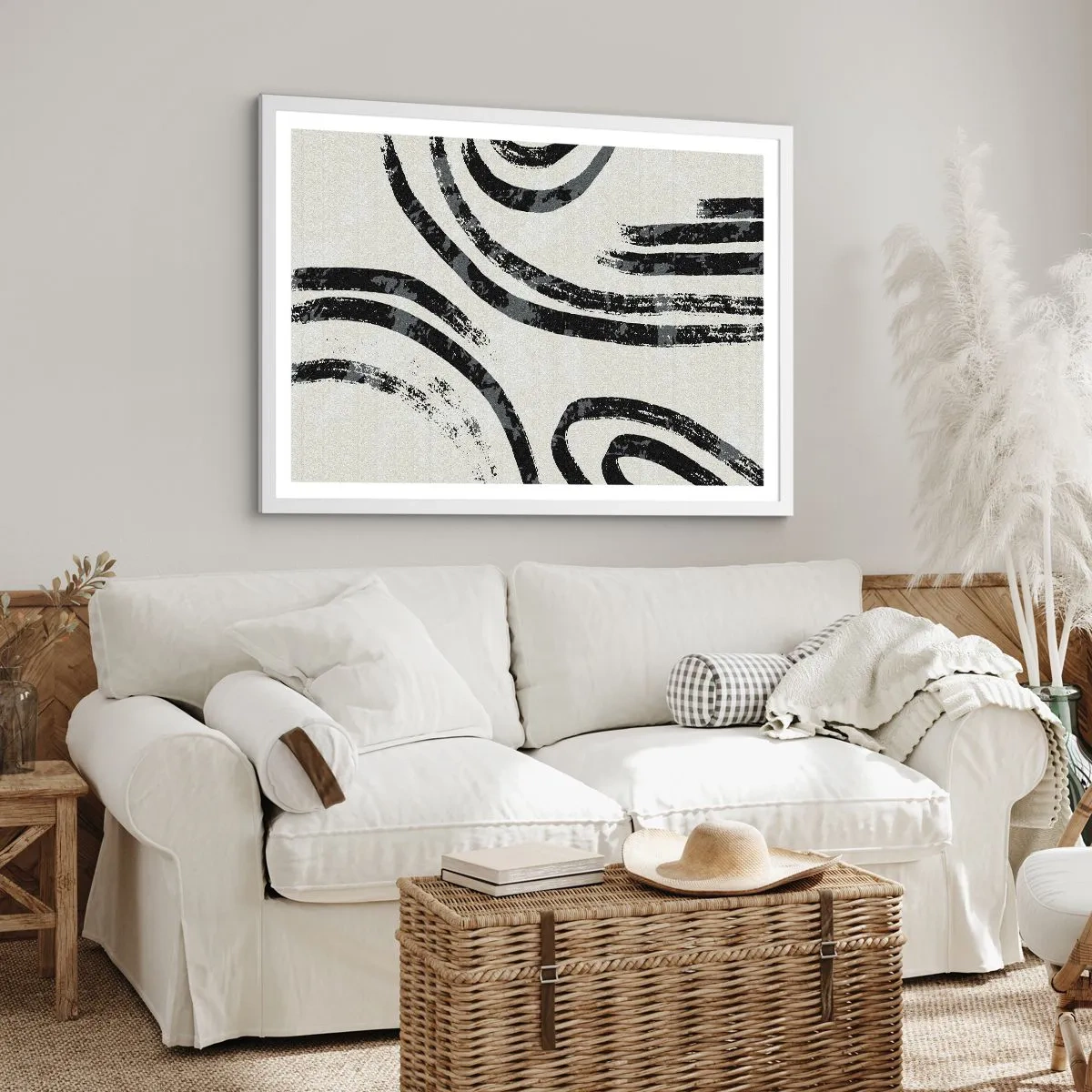 Plakat i hvid ramme - Halvt stoppet - 91x61 cm