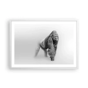 Plakat i hvid ramme - Selvsikker på sin styrke - 70x50 cm