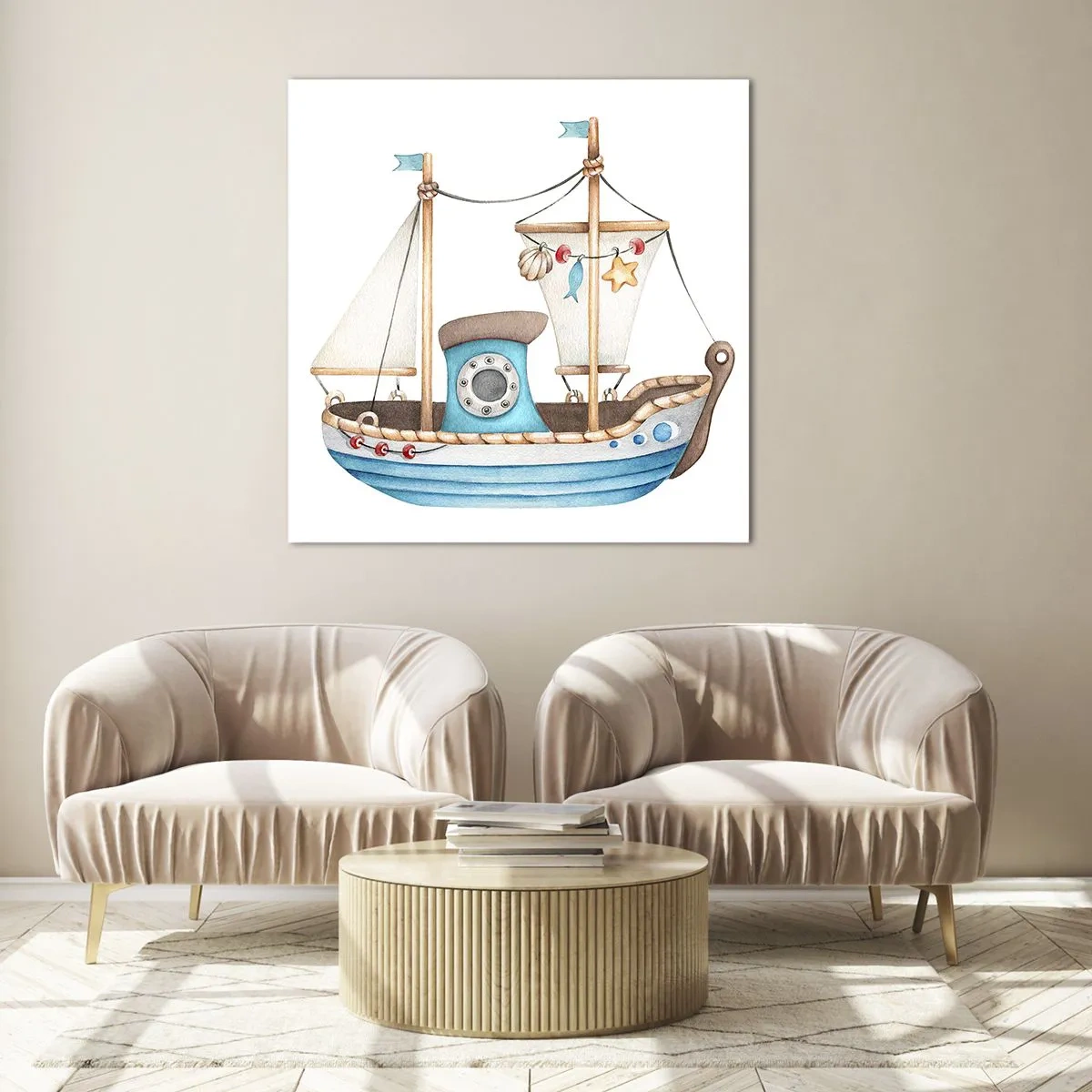 Billede på glas - Ohøj, eventyr! - 30x30 cm