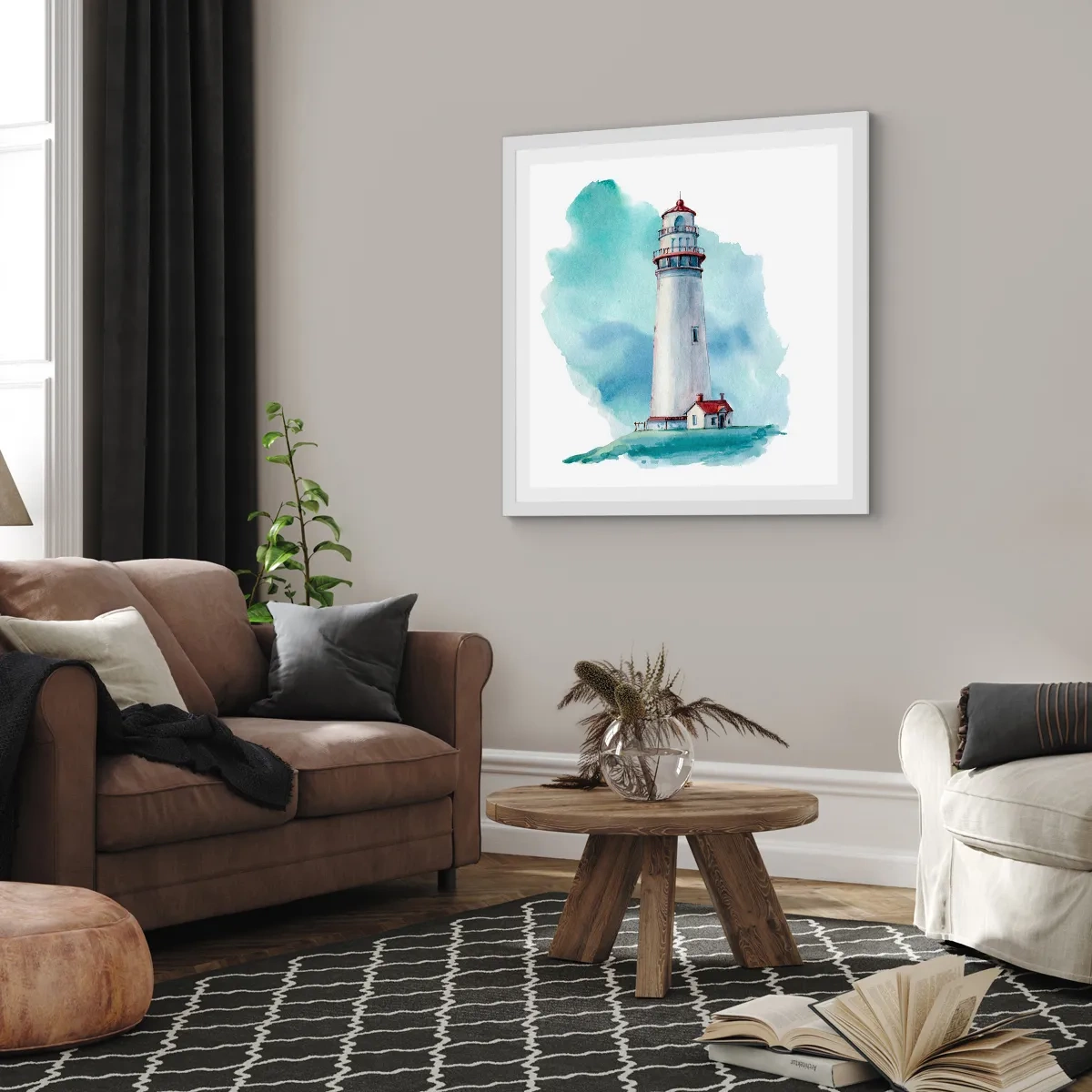 Plakat i hvid ramme - Det blås blide søster - 40x40 cm
