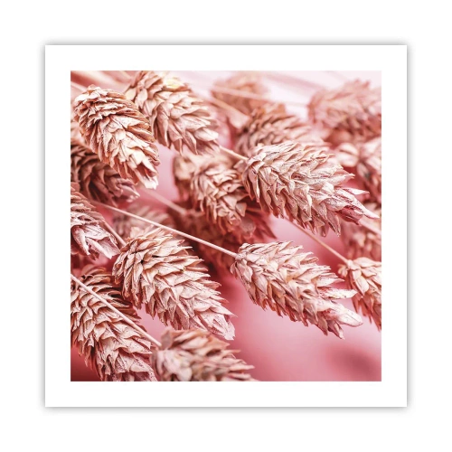 Plakat - Blomsterkaskade i lyserødt - 50x50 cm