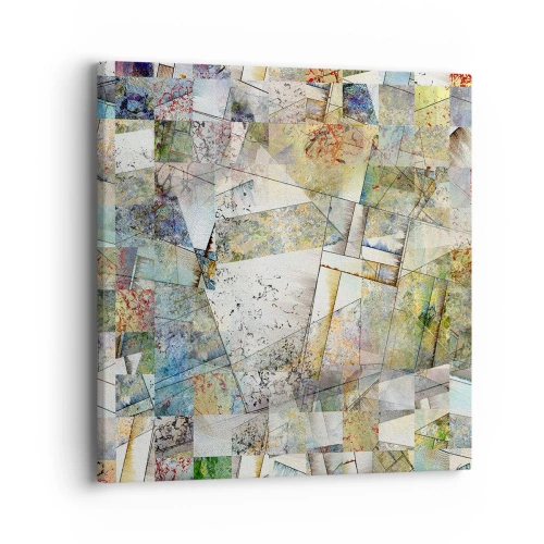 Lærredstryk - Billede på lærred - Geometrisk ommøblering - 40x40 cm