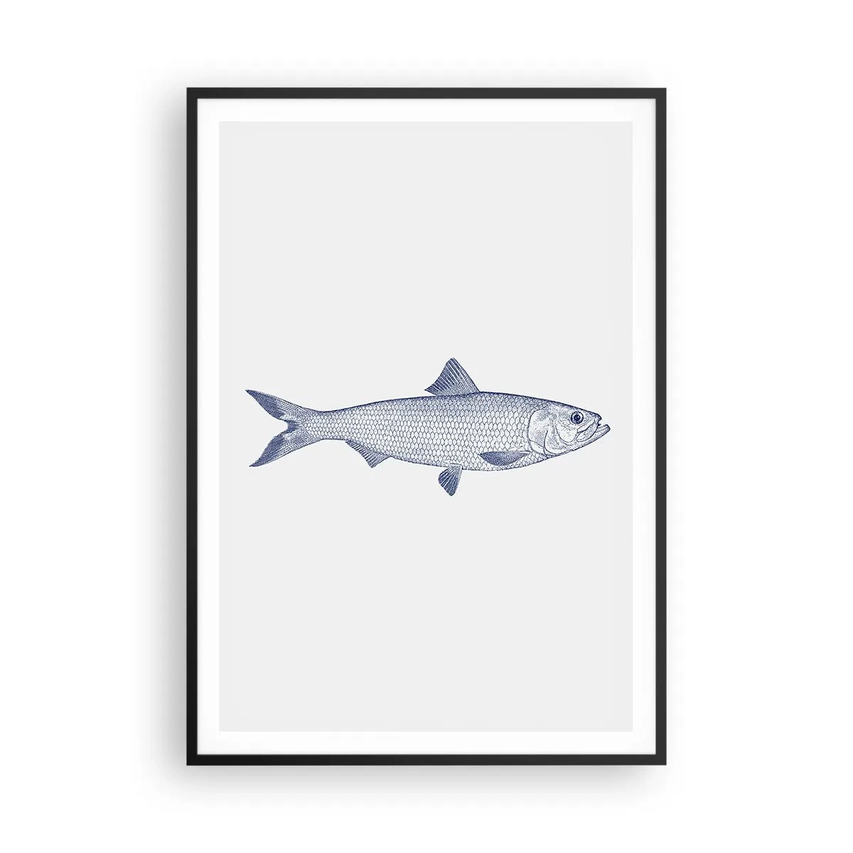 Plakat i sort ramme - Hilsner fra de nordlige have - 70x100 cm