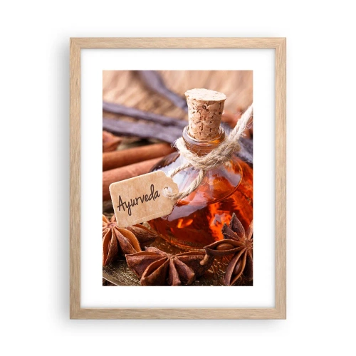 Plakat i ramme af lyst egetræ - På vej mod enhed af krop og ånd - 30x40 cm