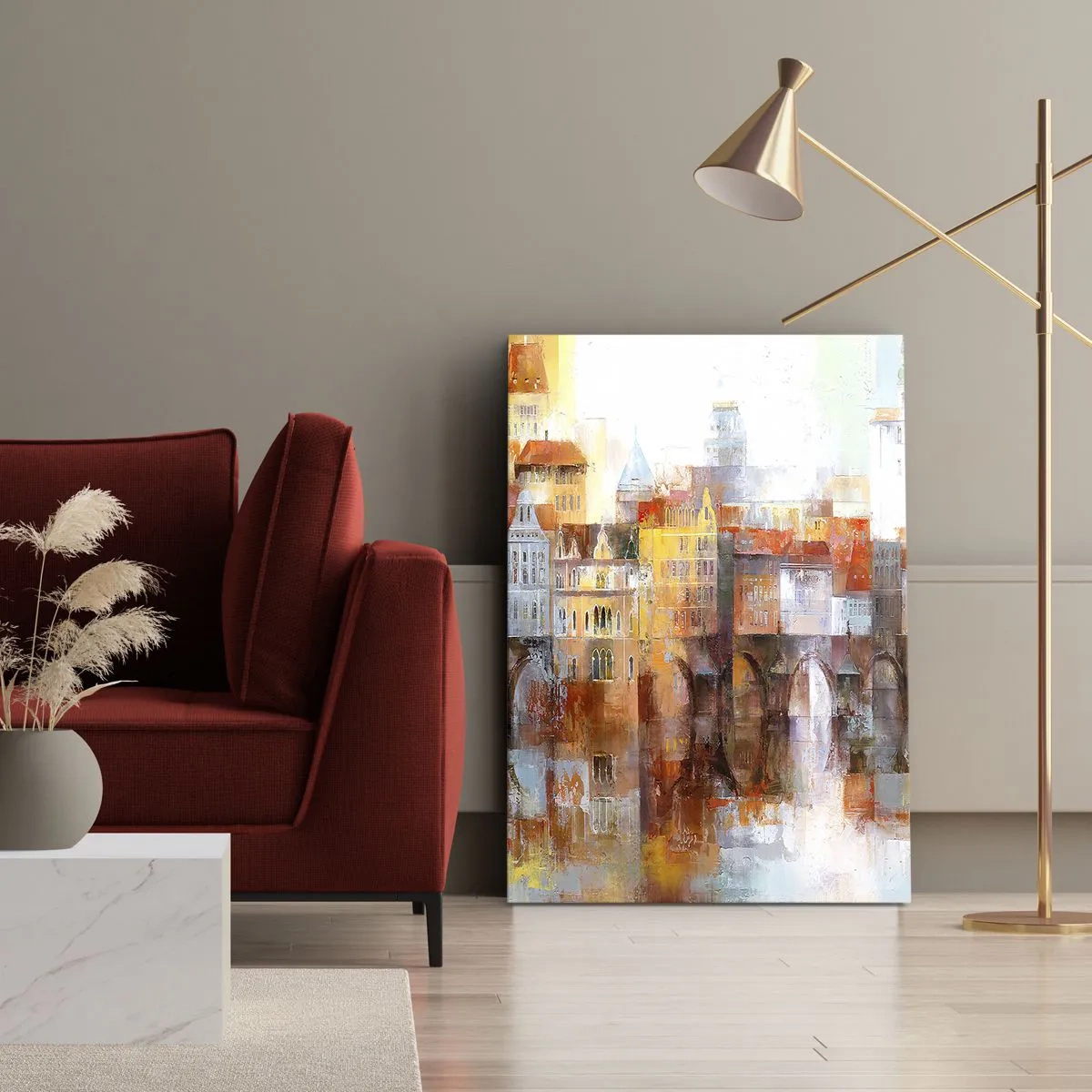 Lærredstryk - Billede på lærred - Under broen også smuk - 55x100 cm