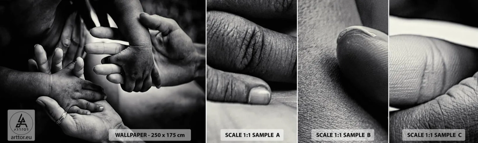 Fototapet Prøve Standard Eco - At være menneske - Hænder, Mennesker, Elsker - 100x30 cm