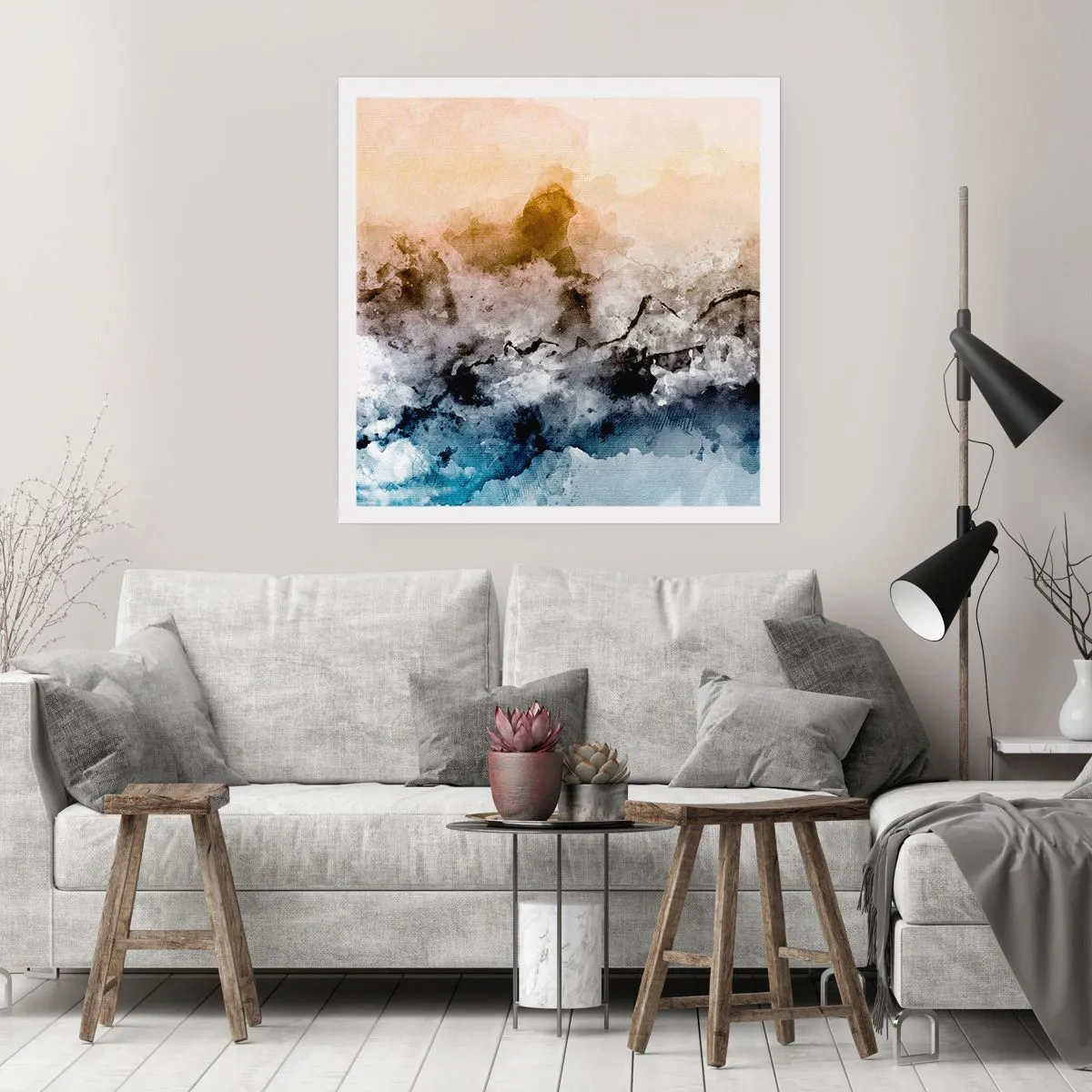 Plakat - Sænket i en tågesvirvel - 40x40 cm
