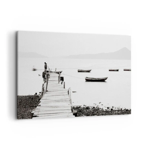 Lærredstryk - Billede på lærred - Over stille og klart vand - 120x80 cm