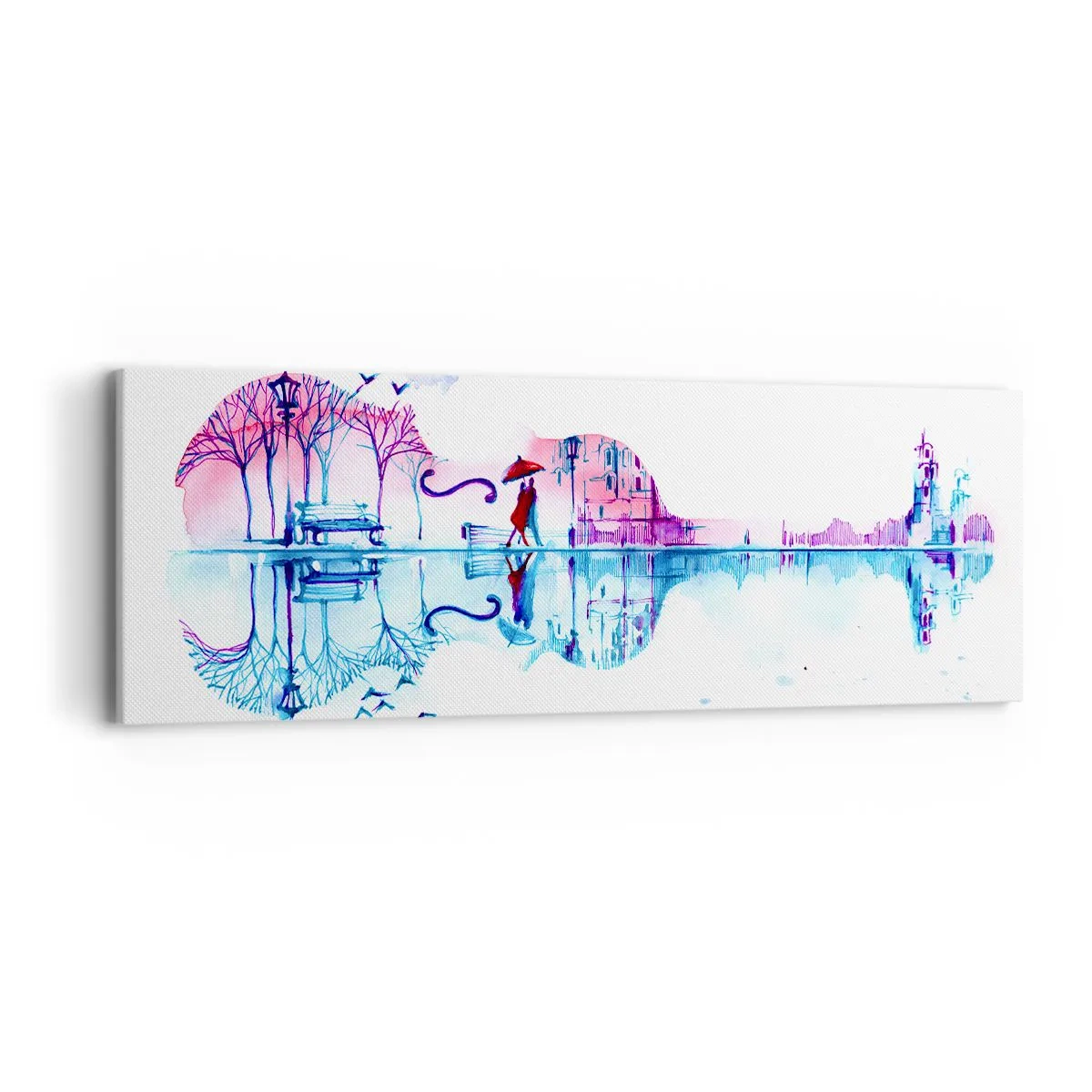 Lærredstryk - Billede på lærred - Jeg vil bringe jer regnvejrssange - 90x30 cm