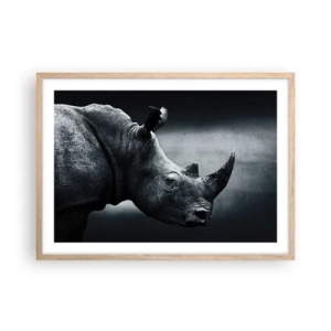 Plakat i ramme af lyst egetræ - Højre profil - 70x50 cm