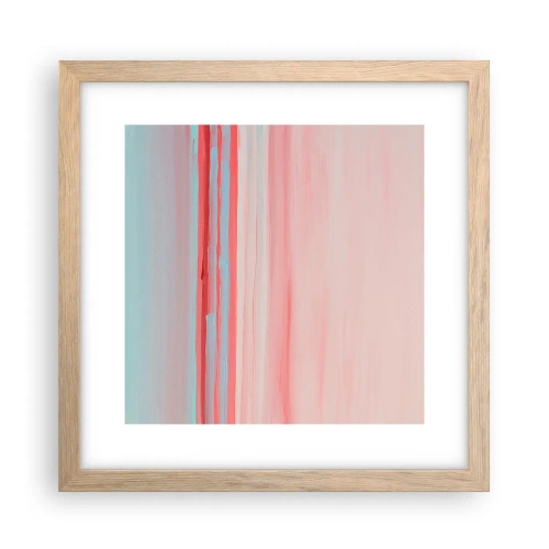 Plakat i ramme af lyst egetræ - Abstraktion ved daggry - 30x30 cm