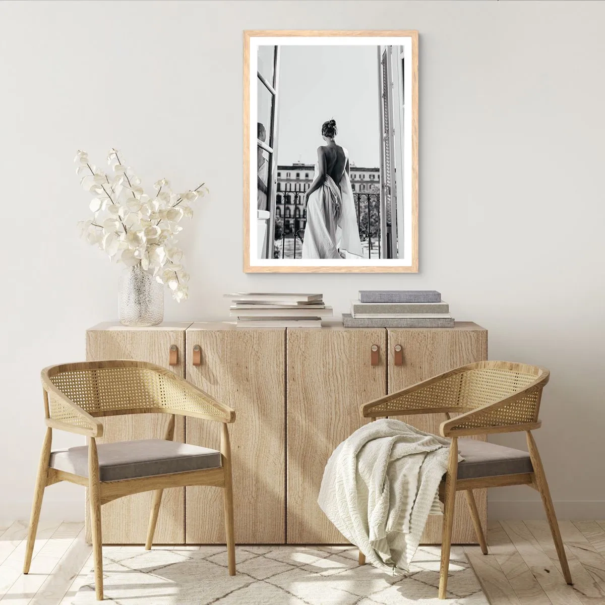 Plakat i ramme af lyst egetræ - Vækning af sanserne - 50x70 cm