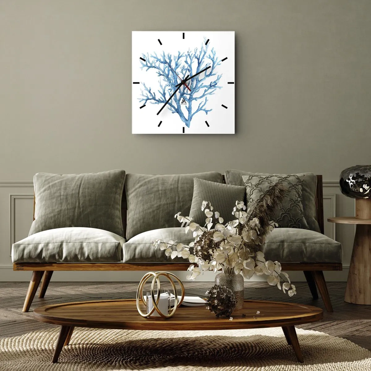 Vægur, Uret - Marint filigran - 30x30 cm