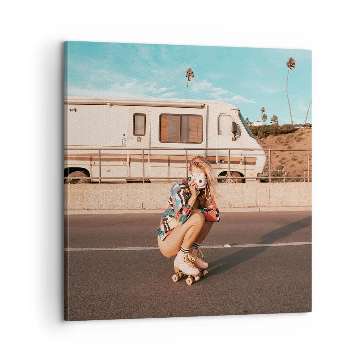 Lærredstryk - Billede på lærred - Smil, tak! - 60x60 cm