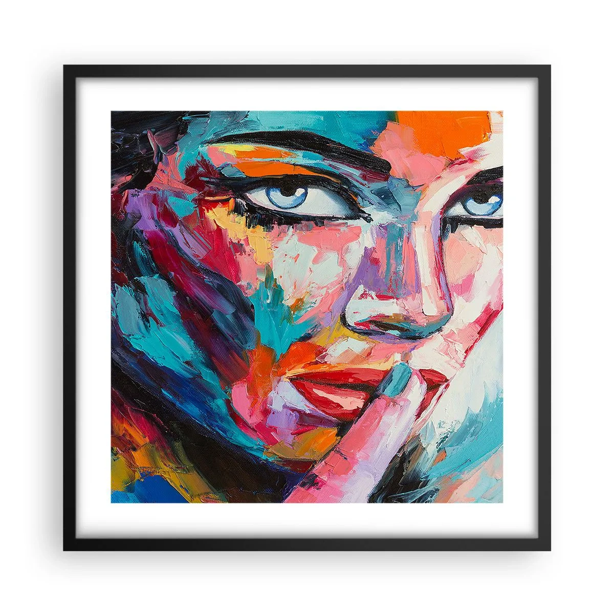 Plakat i sort ramme - Vores første hemmelighed - 50x50 cm