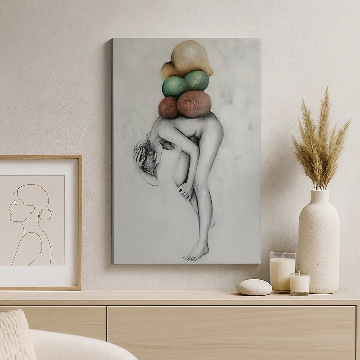 Lærredstryk - Billede på lærred - Livets byrde - 50x70 cm