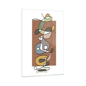 Billede på glas - En abstraktion, der er værd at smile over - 80x120 cm