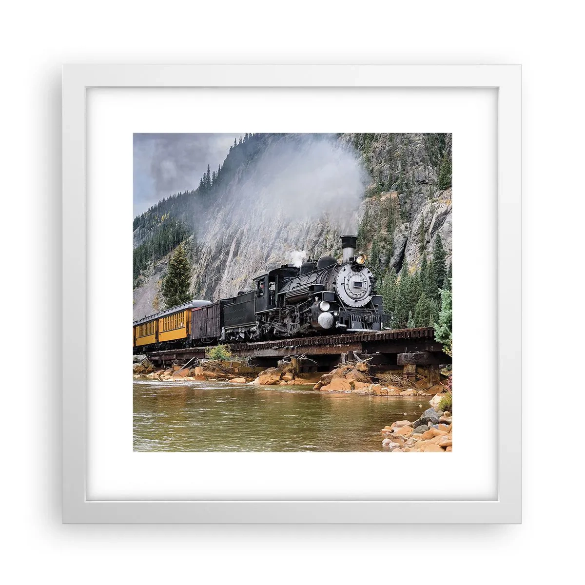 Plakat i hvid ramme - Og hvorhen? Hvorhen? - 30x30 cm